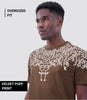 Auraa Crown - Puff Print Oversized Round Neck T-Shirt (Brown)