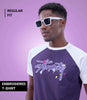 Auraa Lucid Chaos - Graffiti Embroidery Slim Fit Raglan T-Shirt (Purple)
