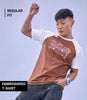 Auraa Lucid Chaos - Graffiti Embroidery Raglan T-Shirt (Brown)