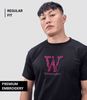 Auraa Liquid Drip - Embroidered T-Shirt (Black)