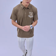Auraa Vintage Vanguard - Textured Polo (Brown)
