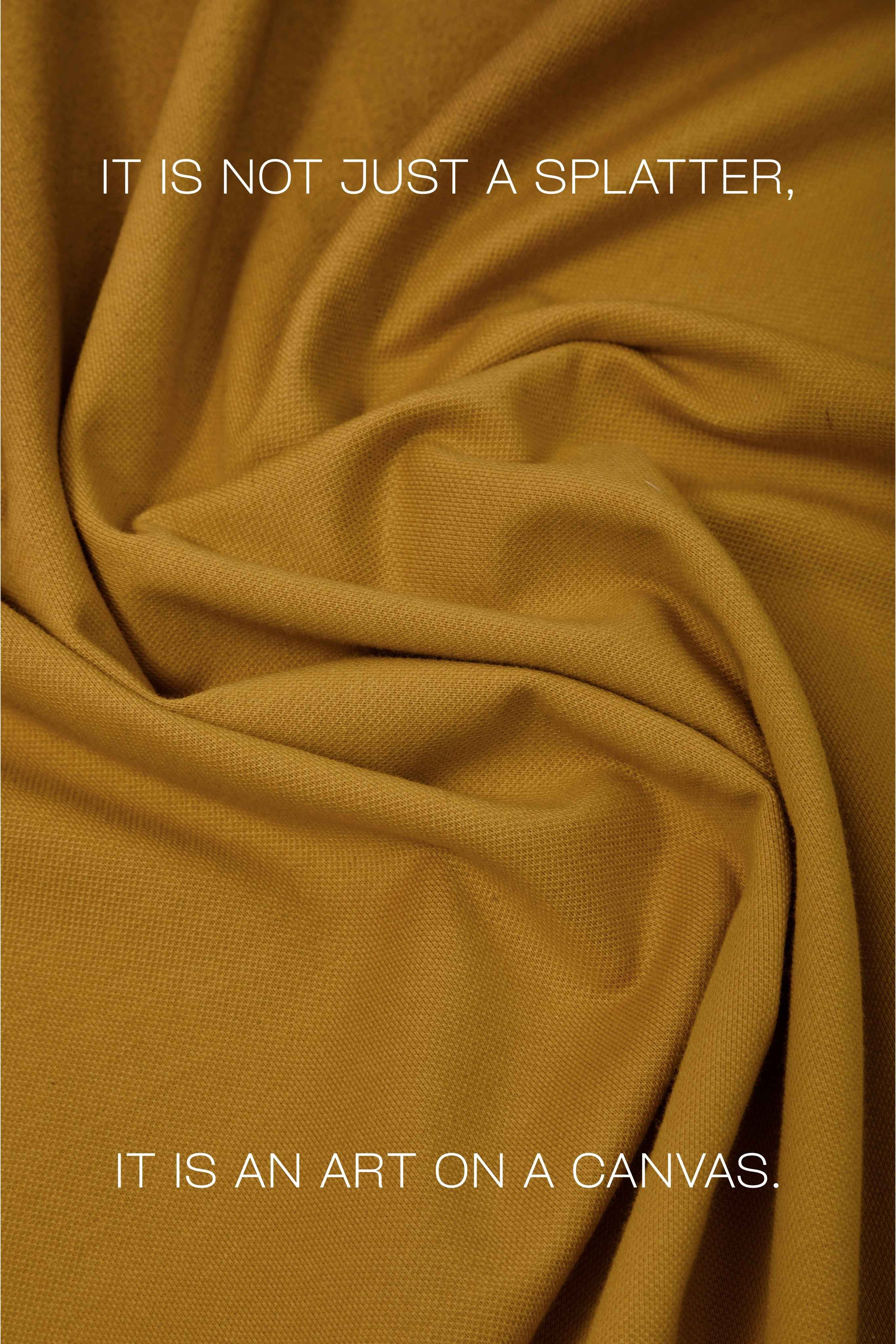 Auraa Urban Canvas - Abstract Paint Splatter Oversized T-Shirt (Yellow)