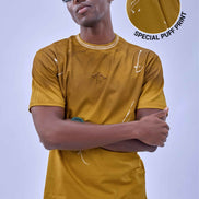 Auraa Urban Canvas - Abstract Paint Splatter Oversized T-Shirt (Yellow)