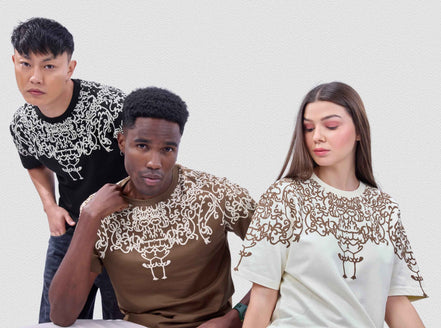 Auraa Crown - Puff Print Oversized Round Neck T-Shirt (Brown)