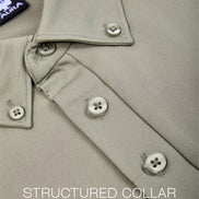 Auraa Everyday Essential - Textured Button-Down Polo (Olive Green)