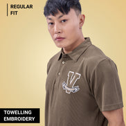 Auraa Vintage Vanguard - Textured Polo (Brown)