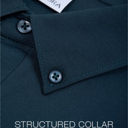 Auraa Everyday Essential - Textured Button-Down Polo (Navy)