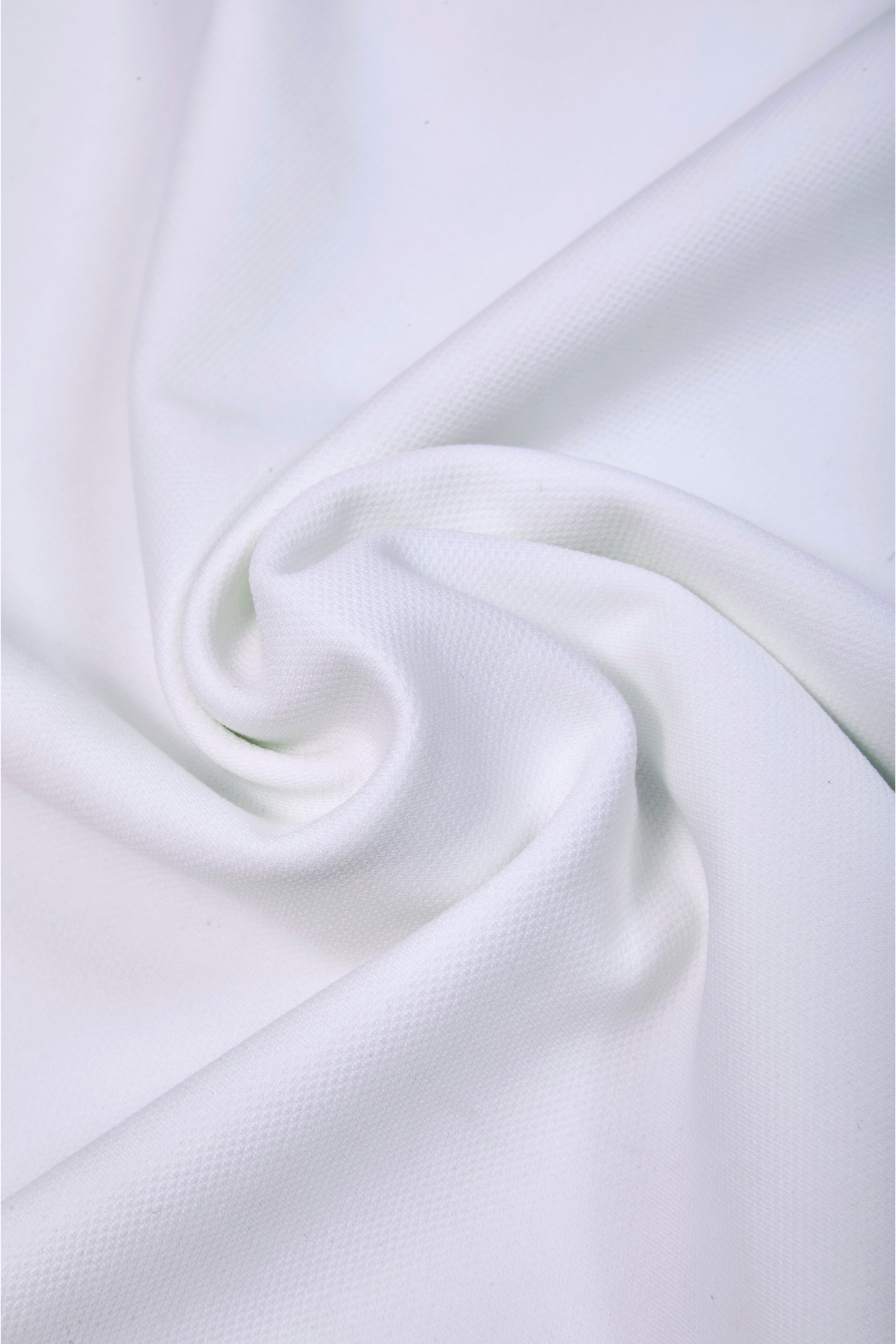 Auraa Everyday Essential - Textured Button-Down Polo (Off-White)