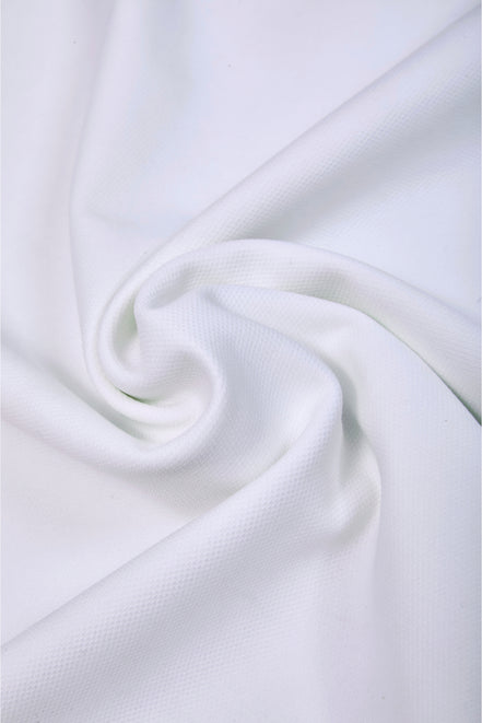 Auraa Everyday Essential - Textured Button-Down Polo (Off-White)