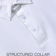 Auraa Everyday Essential - Textured Button-Down Polo (Off-White)