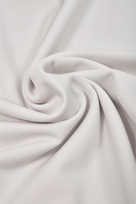 Auraa Everyday Essential - Textured Button-Down Polo (Cream)