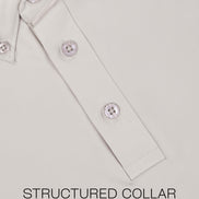 Auraa Everyday Essential - Textured Button-Down Polo (Cream)