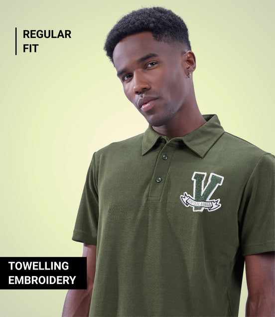Auraa Vintage Vanguard - Textured Polo (Olive Green)