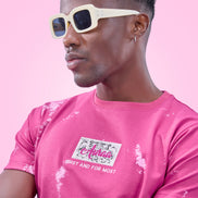 Auraa Rise - Embroidered Acid Wash T-Shirt (Pink)