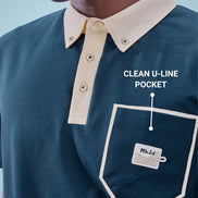 Auraa Timeless - Contrast Collar Polo (Navy)