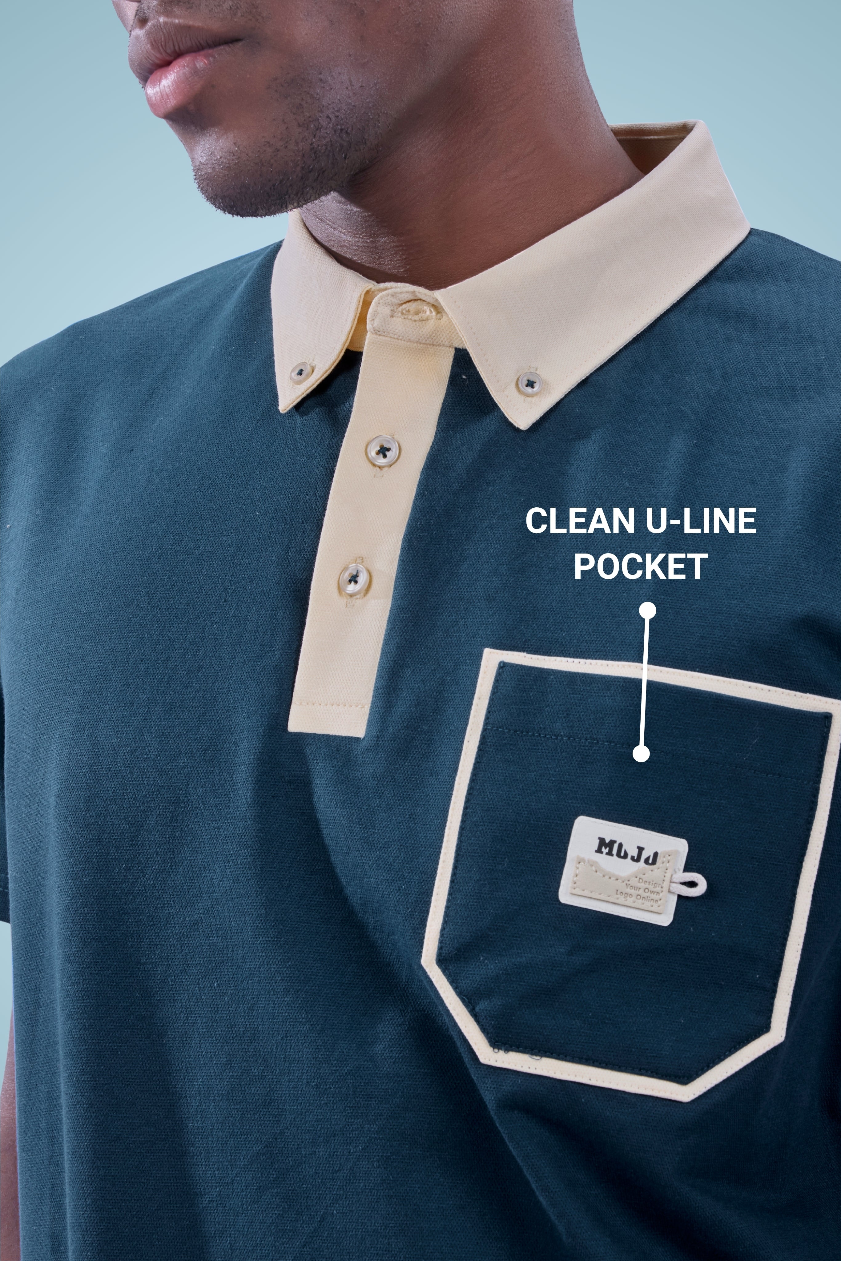 Auraa Timeless - Contrast Collar Polo (Navy)