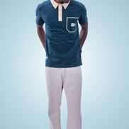 Auraa Timeless - Contrast Collar Polo (Navy)