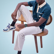 Auraa Timeless - Contrast Collar Polo (Navy)