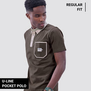 Auraa Timeless - Contrast Collar Polo (Brown)