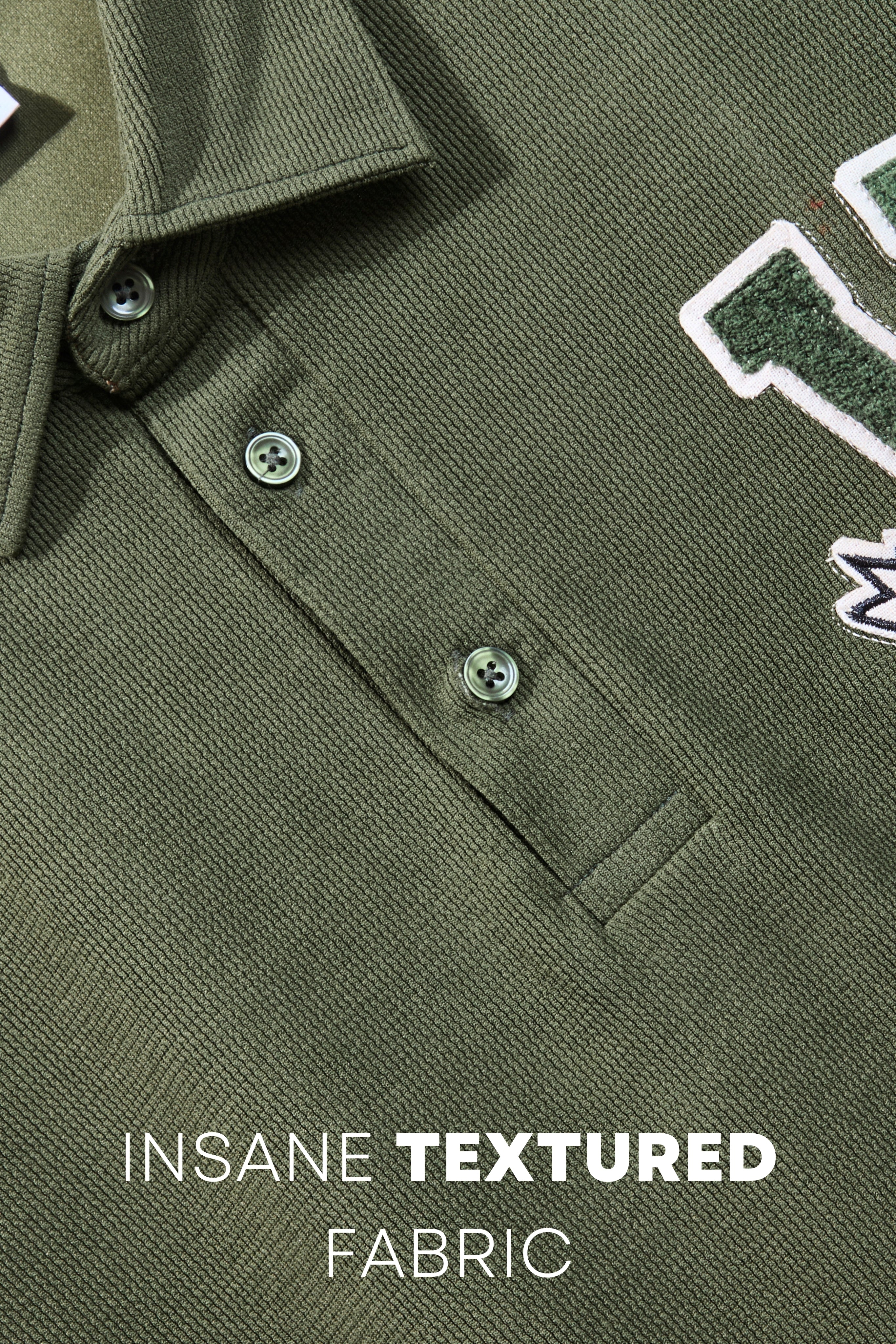 Auraa Vintage Vanguard - Textured Polo (Olive Green)