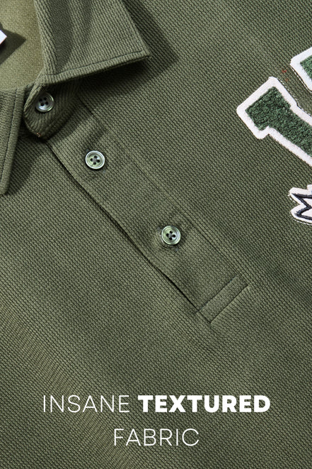 Auraa Vintage Vanguard - Textured Polo (Olive Green)