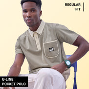 Auraa Timeless - Contrast Collar Polo (Beige)