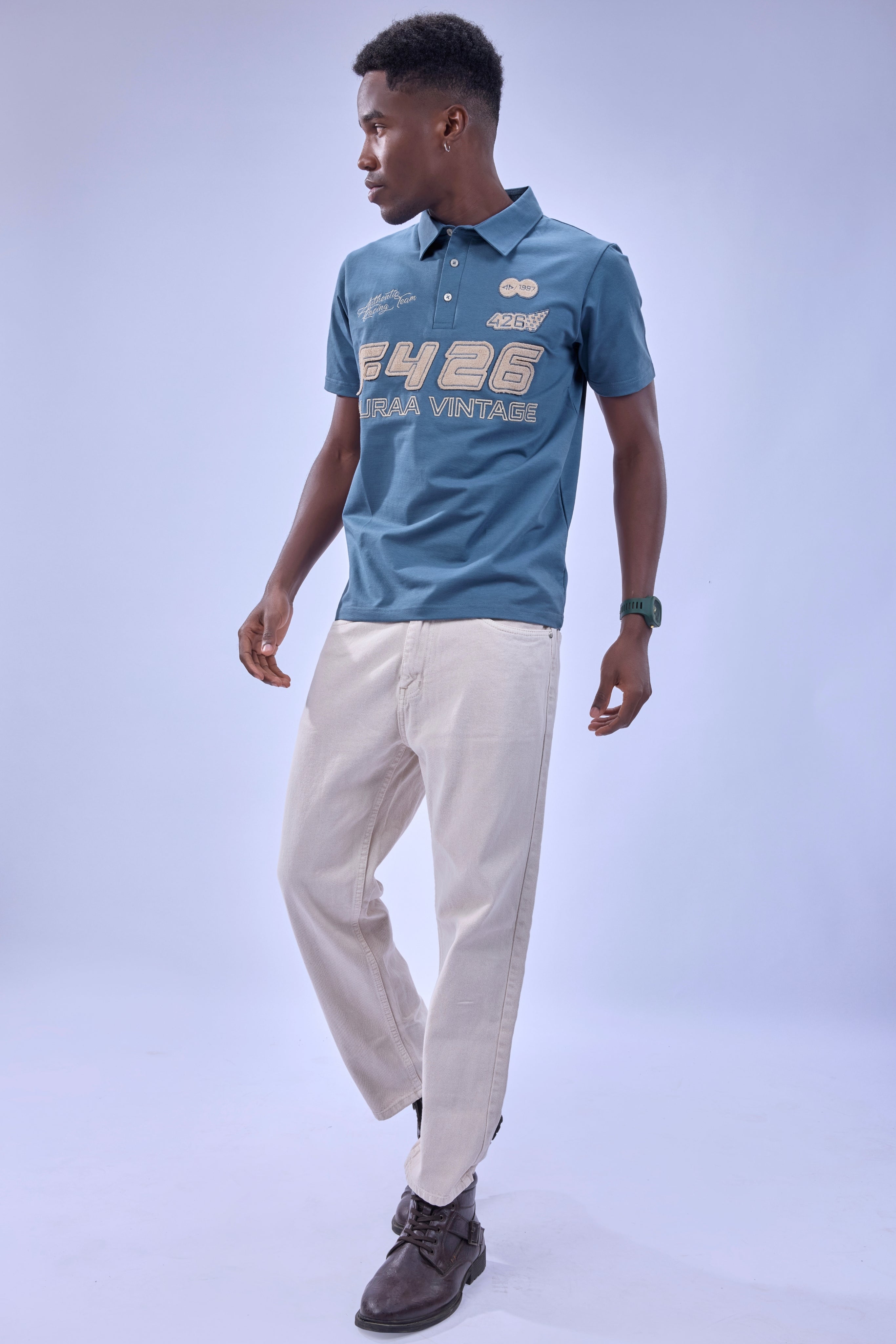 Auraa Overdrive - Vintage Racing Polo (Blue)
