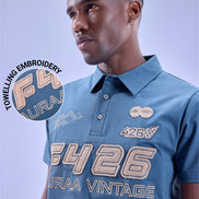 Auraa Overdrive - Vintage Racing Polo (Blue)