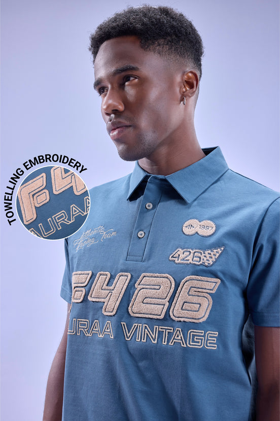 Auraa Overdrive - Vintage Racing Polo (Blue)
