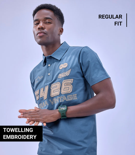 Auraa Overdrive - Vintage Racing Polo (Blue)