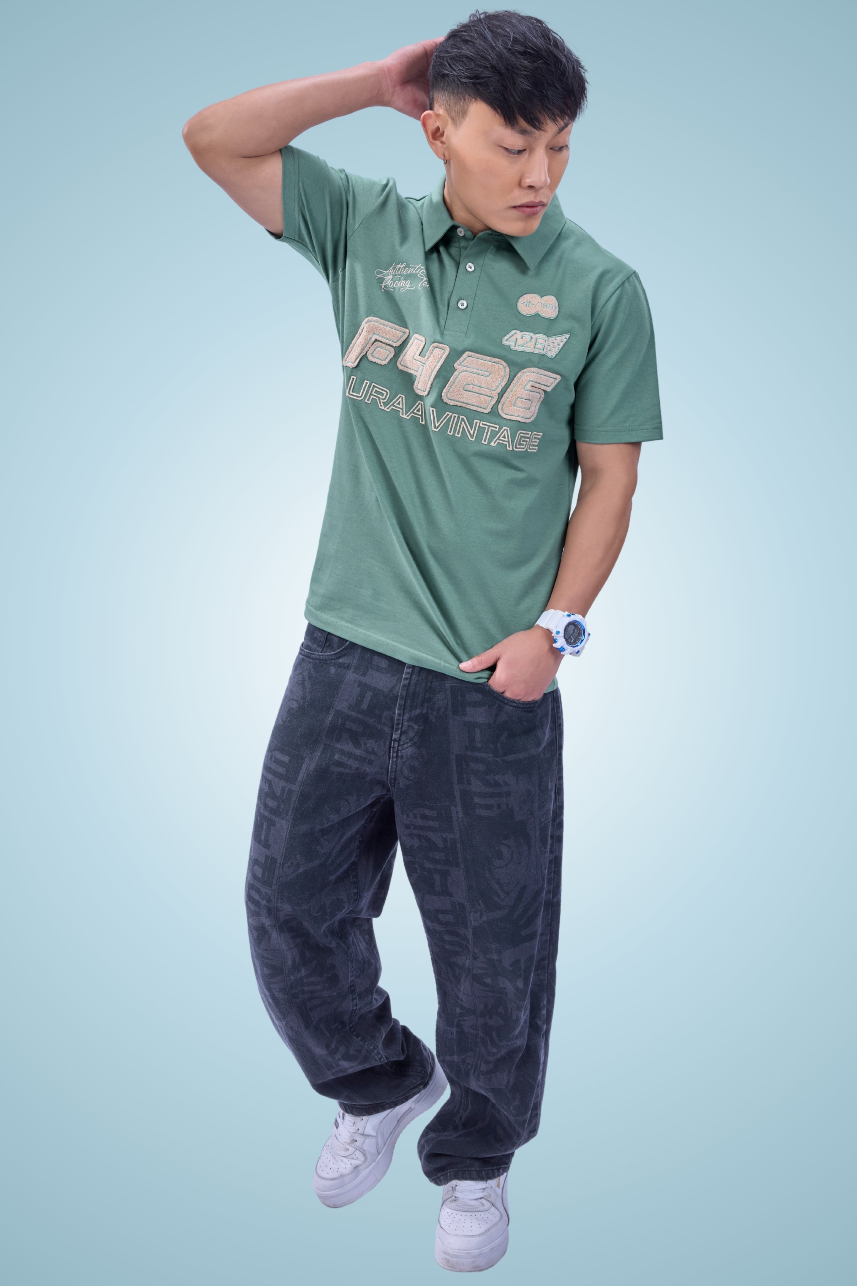 Auraa Overdrive - Vintage Racing Polo (Green)