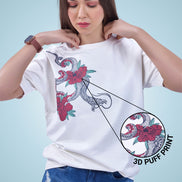 Auraa Mythic Scales - Flora & Fangs Graphic T-Shirt (Off-White)