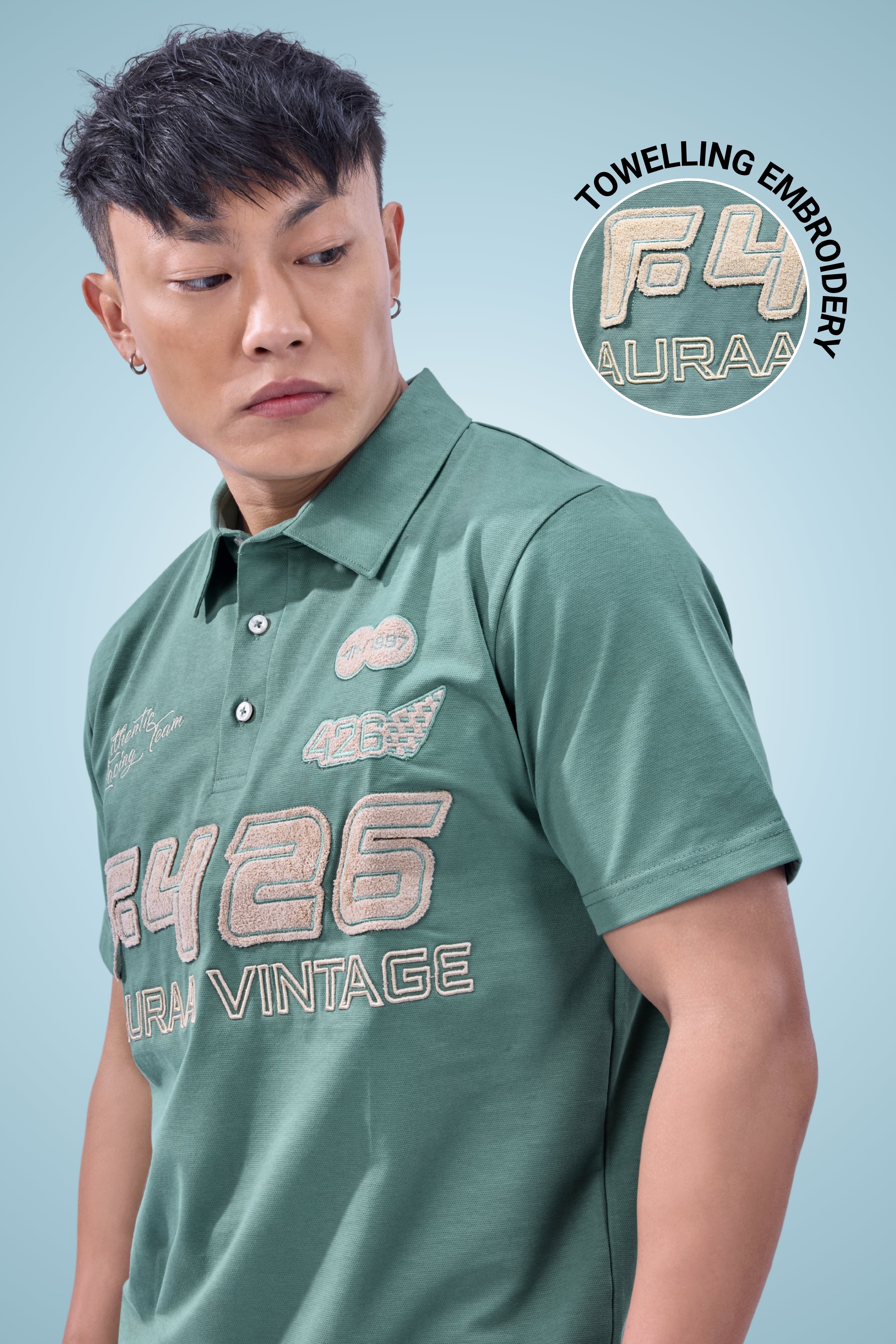 Auraa Overdrive - Vintage Racing Polo (Green)