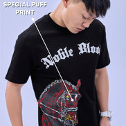Auraa Noble Stallion - 3D Printed Graphic T-Shirt (Black)