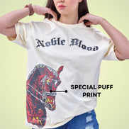 Auraa Noble Stallion - 3D Printed Graphic T-Shirt (Off-White)