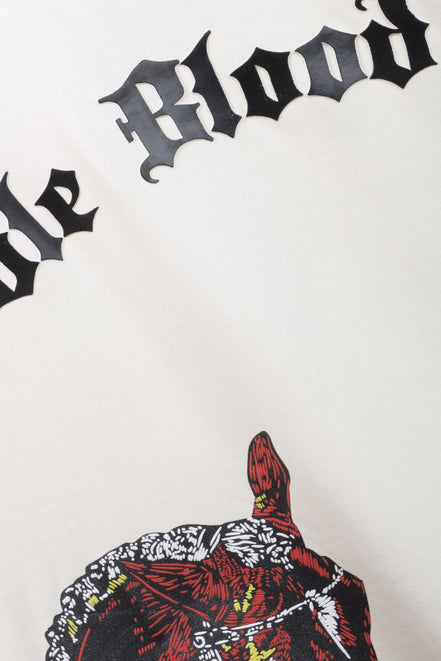 Auraa Noble Stallion - 3D Printed Graphic T-Shirt (Off-White)