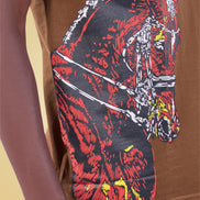 Auraa Noble Stallion - 3D Printed Graphic T-Shirt (Brown)