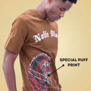 Auraa Noble Stallion - 3D Printed Graphic T-Shirt (Brown)