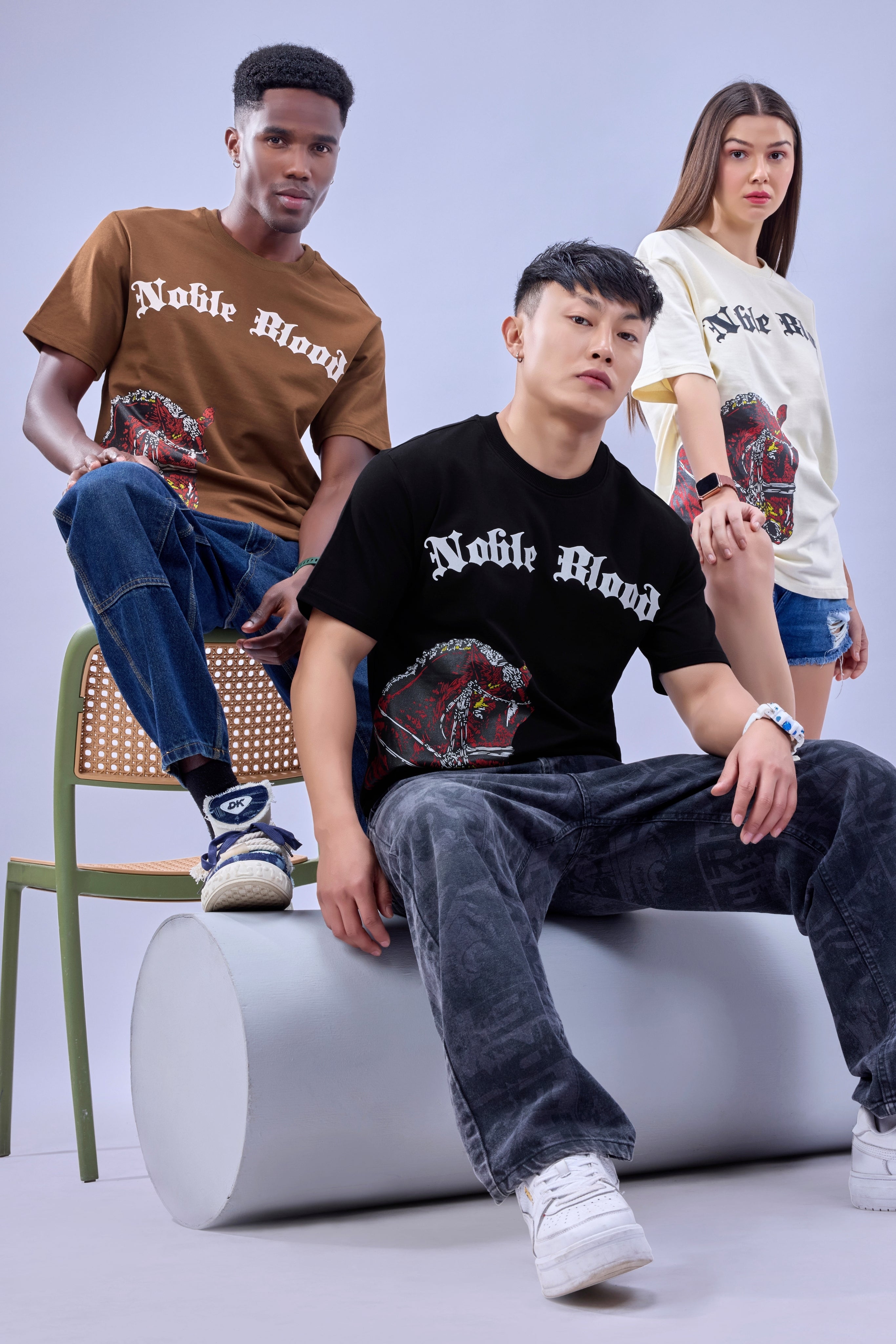 Auraa Noble Stallion - 3D Printed Graphic T-Shirt (Brown)