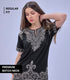 Auraa Woven Legacy - Ethnic Fusion Embroidered Notch Neck T-Shirt (Black)