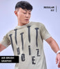 Auraa Ironclad - Spray Paint Nail Motif Graphic T-Shirt (Beige)