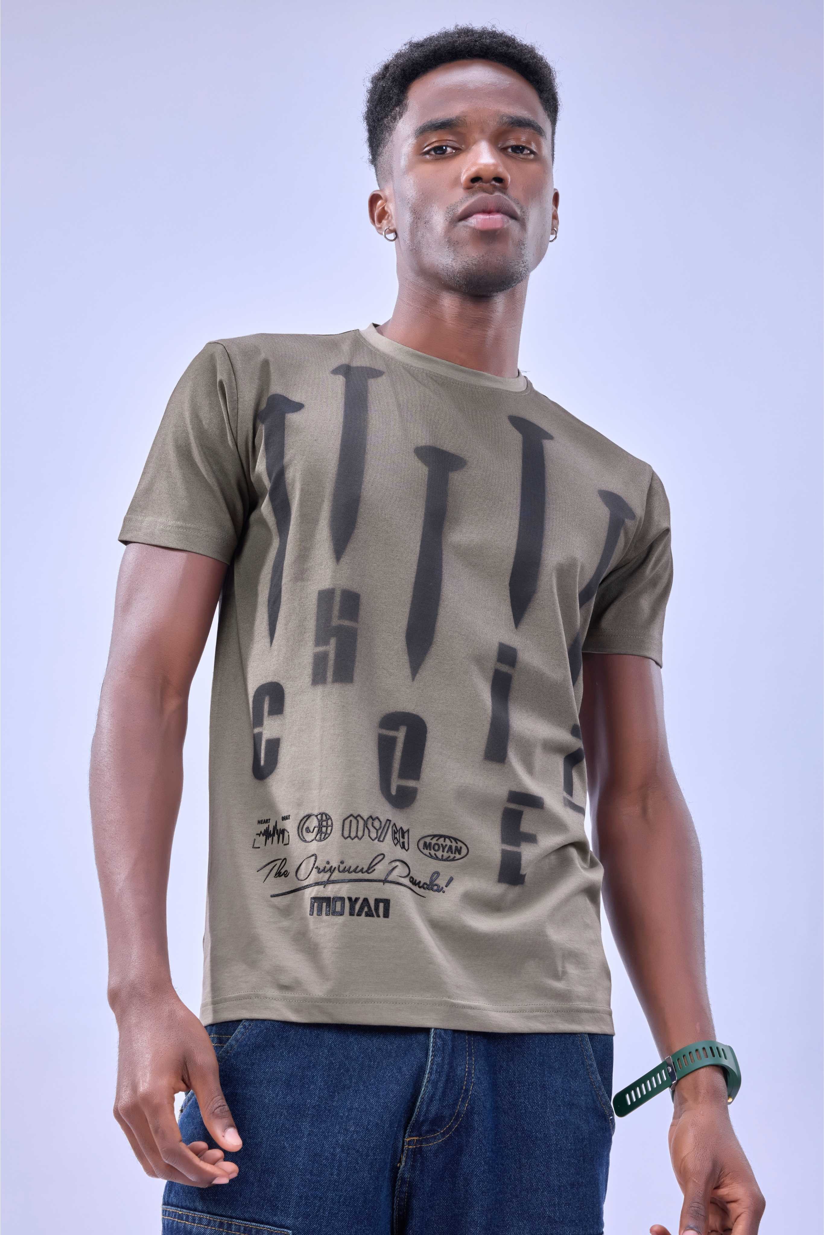 Auraa Ironclad - Airbrush Nail Motif Graphic T-Shirt (Dark Gray)