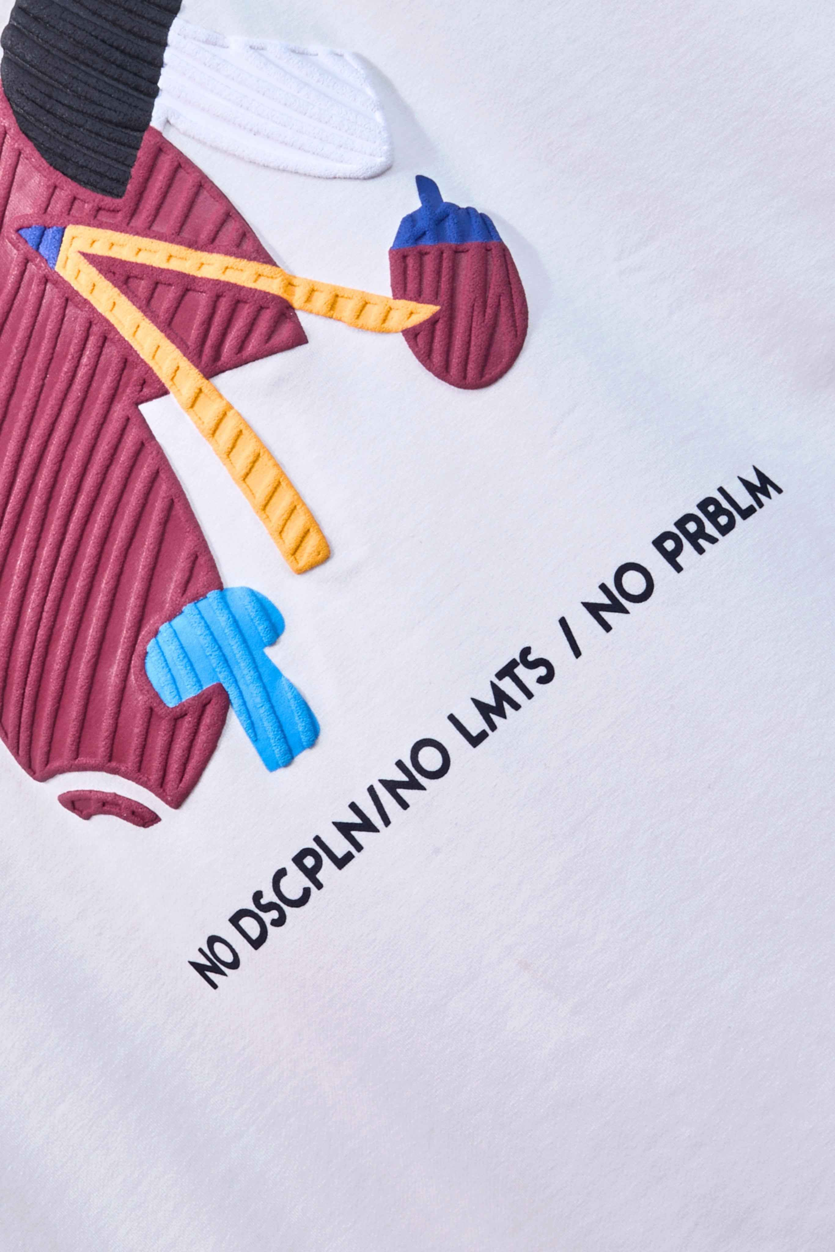 Auraa Limitless - 3D Textured Graphic Round Neck T-Shirt (Off-White)