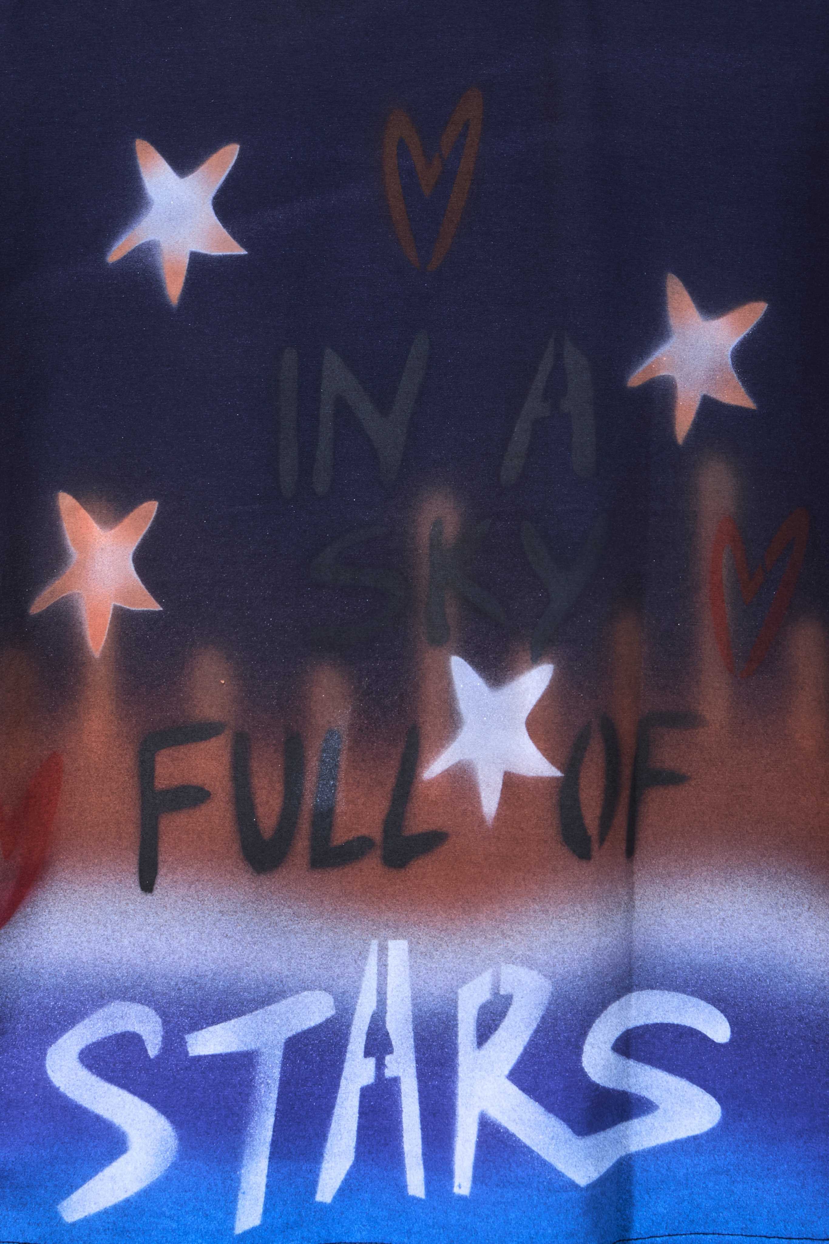Auraa Stardust - Airbrush Gradient Graphic T-Shirt (Navy Blue)