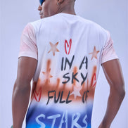 Auraa Stardust - Airbrush Gradient Graphic T-Shirt (White)
