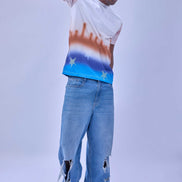 Auraa Stardust - Airbrush Gradient Graphic T-Shirt (White)