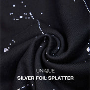 Auraa Flow Mind - 3D Silicone Print & Silver Splatter Oversized T-Shirt