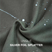 Auraa Flow Mind - 3D Silicone Print & Silver Splatter Oversized T-Shirt