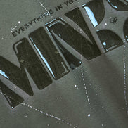 Auraa Flow Mind - 3D Silicone Print & Silver Splatter Oversized T-Shirt