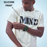 Auraa Flow Mind - 3D Silicone Print & Silver Splatter Oversized T-Shirt
